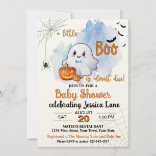 A Little Boo Is On The Way Baby Shower Invitation