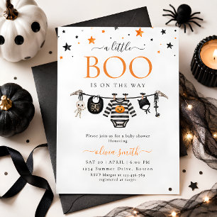 A Little Boo Is On the Way Hlloween Baby Shower Invitation