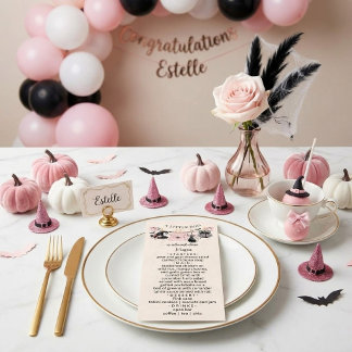 A Little Boo Pink Halloween Party Baby Shower Menu