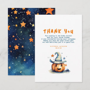 A Little Boo Pumpkin Cute Halloween Thank You Card