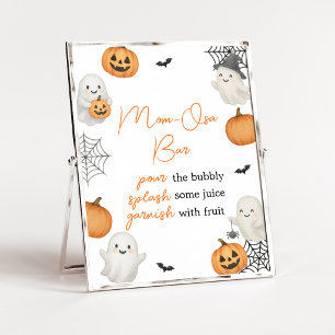 A Little Boo Pumpkin Halloween Mom-Osa Bar Sign