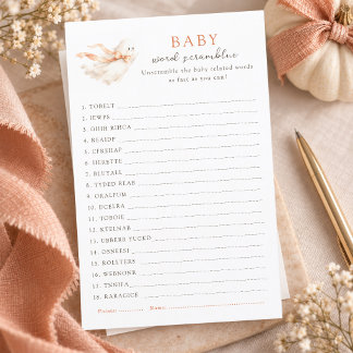 A Little Boo Shower Elegant Baby Word Scramble