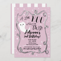 A Little Boo Turning 2 TWO Pink Halloween Ghost