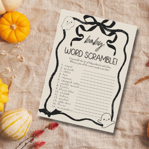 A Little Boo Word Scramble  baby game card 
