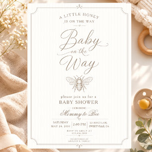 A Little Bumblebee Baby Shower Mommy Bee Vintage Invitation