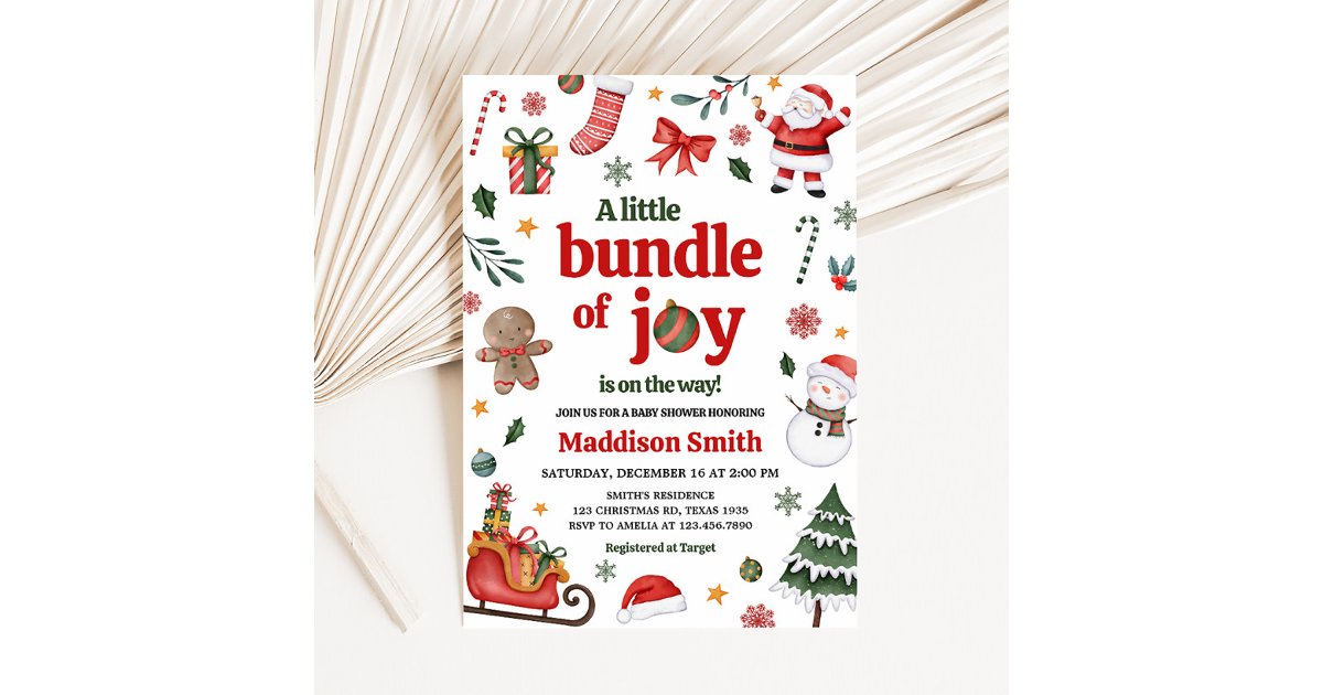 A Little Bundle of Joy Baby Shower Invitation | Zazzle