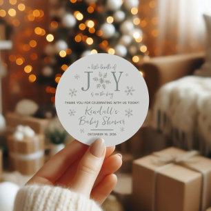 A Little Bundle of Joy is on the Way Baby Shower Classic Round Sticker