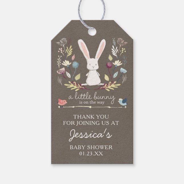 A Little Bunny Baby Shower Favour Gift Tags (Front)