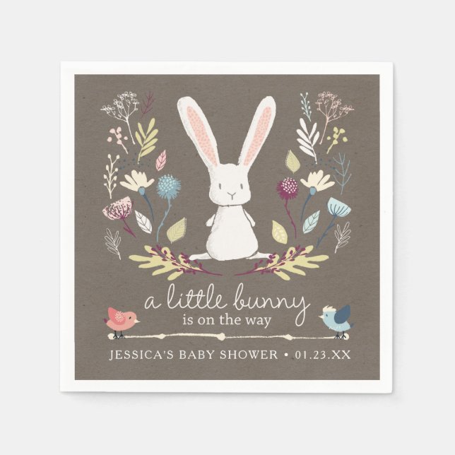 A Little Bunny Baby Shower Napkin (Front)