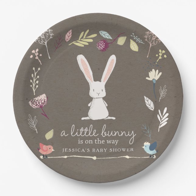 A Little Bunny Baby Shower Paper Plate (Front)