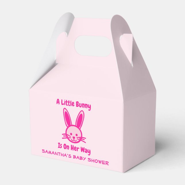 A Little Bunny Is On Her Way Favor Box (Front Side)