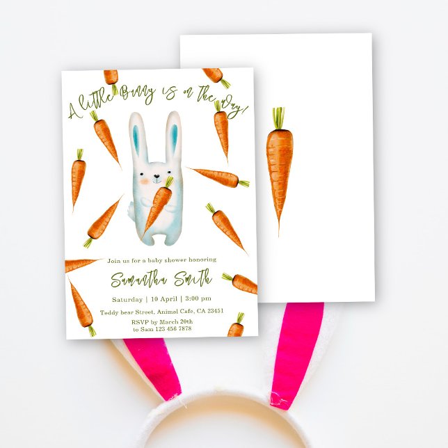 A little Bunny is on the way! Baby Shower Invitation (Creator Uploaded)