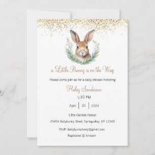 A Little Bunny is on the Way Invitation, Baby  Invitation