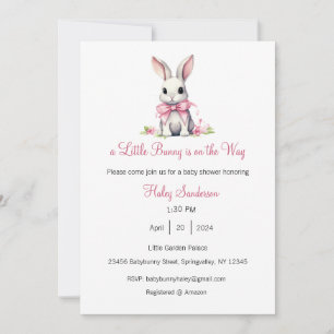 A Little Bunny is on the Way Invitation, Baby Invitation