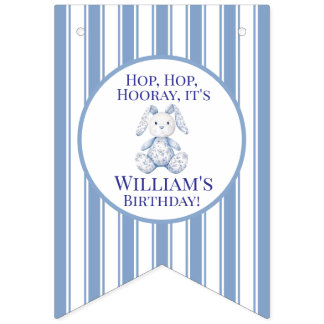 A Little Bunny is Turning One Bunting Flags