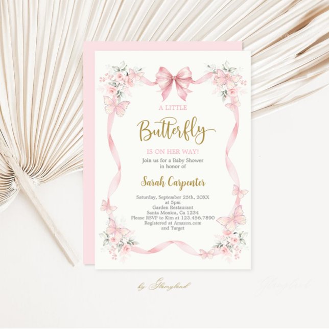 A little Butterfly Baby Shower Girl Invitation (Creator Uploaded)