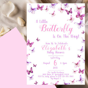 A Little Butterfly Baby Shower Invitation