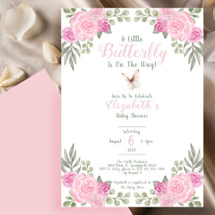A Little Butterfly Baby Shower Invitation