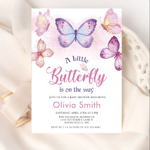 A Little Butterfly Baby Shower Invitation