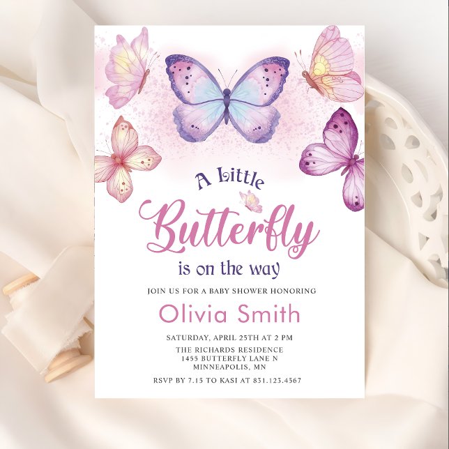 A Little Butterfly Baby Shower Invitation (Creator Uploaded)