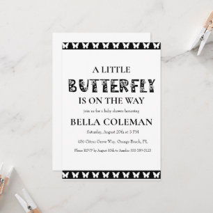 a little butterfly baby shower invitations