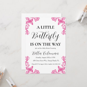 a little butterfly baby shower invitations