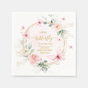 A little butterfly baby shower napkin