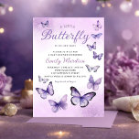 A Little Butterfly Boho purple Girl Baby Shower  Invitation<br><div class="desc">A Little Butterfly Boho purple cute Girl Baby Shower Invitation</div>