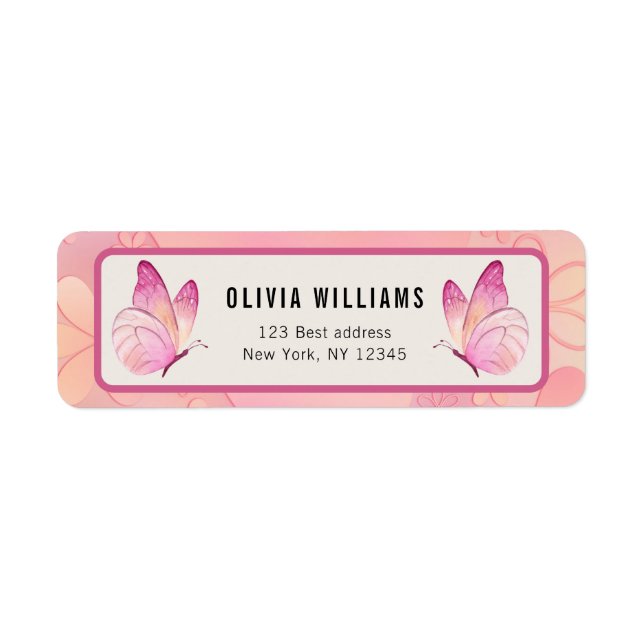 A Little Butterfly Diaper Return Address Label (Front)