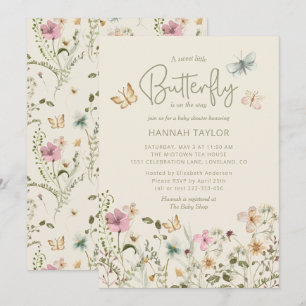 A Little Butterfly Girl Baby Shower Invitation