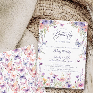 A Little Butterfly is on her way Baby Shower Invitation
