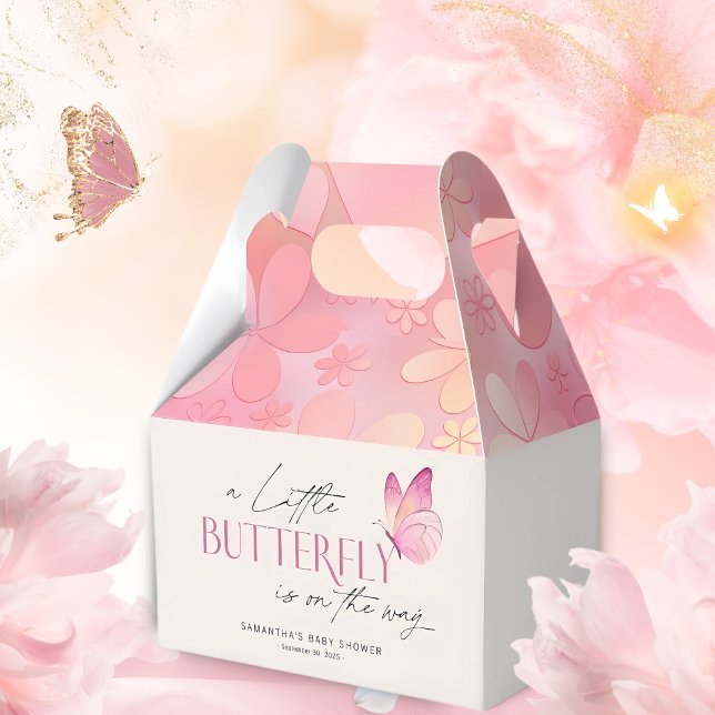 A Little Butterfly is on the Way Baby Shower Favor Box (Creator Uploaded)