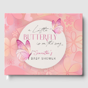 A Little Butterfly is on the Way Baby Shower Guest Book