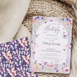 A Little Butterfly is on the way Baby Shower Invitation