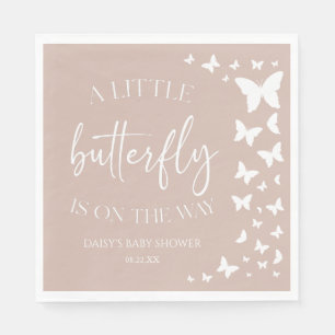 A Little Butterfly Is On The Way Baby Shower Napkin