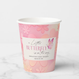 A Little Butterfly is on the Way Baby Shower Paper Cups