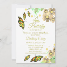A Little Butterfly Is On The Way Floral Baby Showe