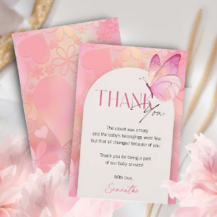 A Little Butterfly on the Way Baby Shower Thank You Card