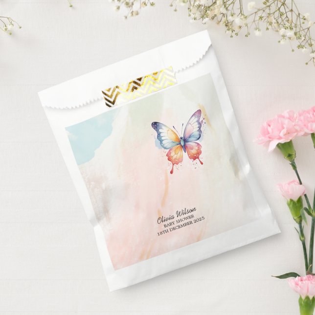 A little butterfly pastel whimsical Baby Shower  Favour Bag (Sealed)