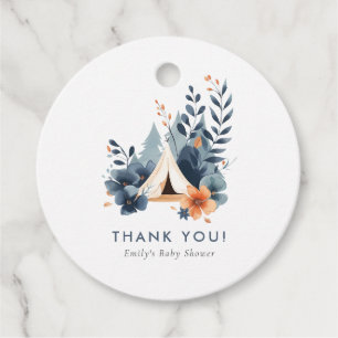 A Little Camper Forest Baby Shower Favour Tags