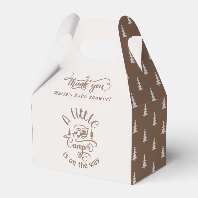 A little Camper minimalist baby showor brown Favor Box (Front Side)