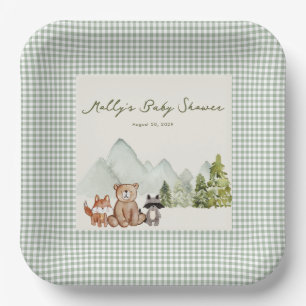 A Little Camper Woodland Baby Shower  Paper Plate