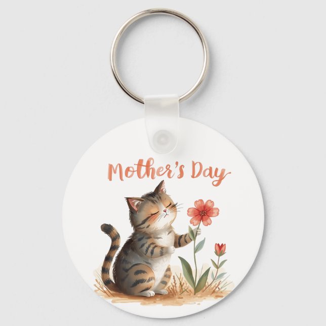 A Little Cat’s Gift for Mom Keychain (Front)