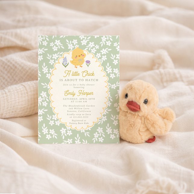 A little Chick is about to hatch Baby shower Invitation (Creator Uploaded)