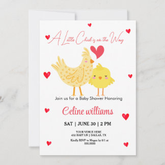 A Little Chick is on the Way baby shower Invitation
