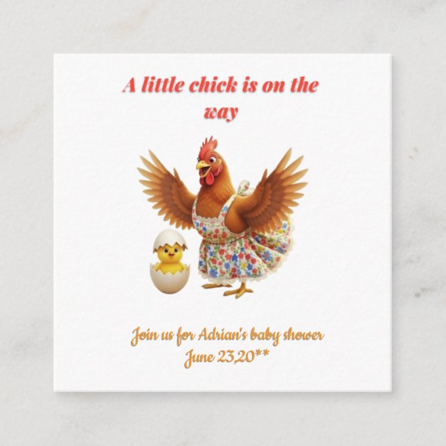 A little chick is on the way  enclosure card (Front)