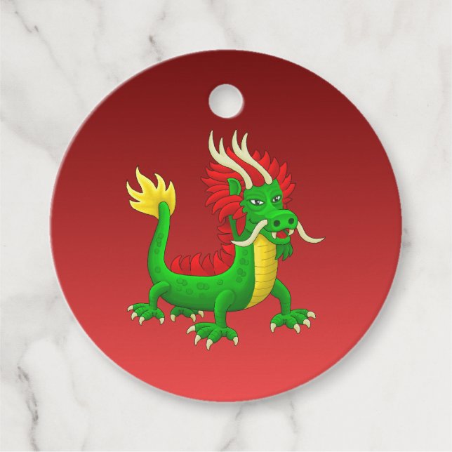 A Little Chinese Dragon Favour Tags (Front)