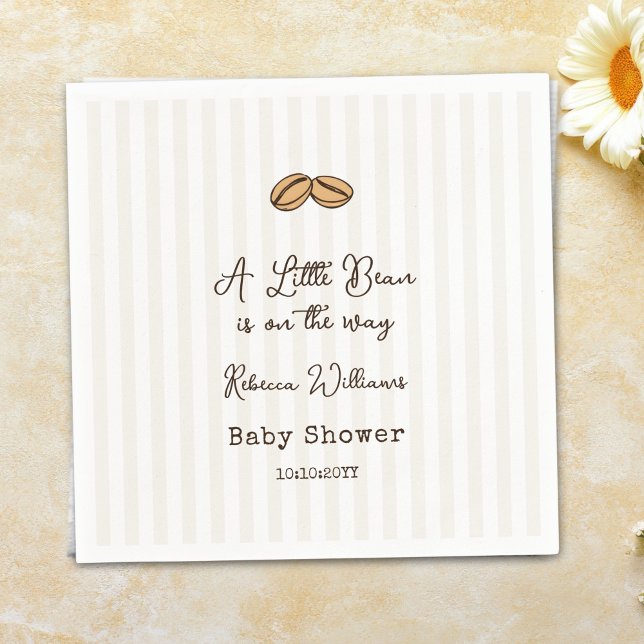 A Little Coffee Bean is on The Way  Baby Shower  Napkin (Creator Uploaded)