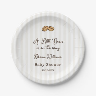A Little Coffee Bean is on The Way  Baby Shower  Paper Plate