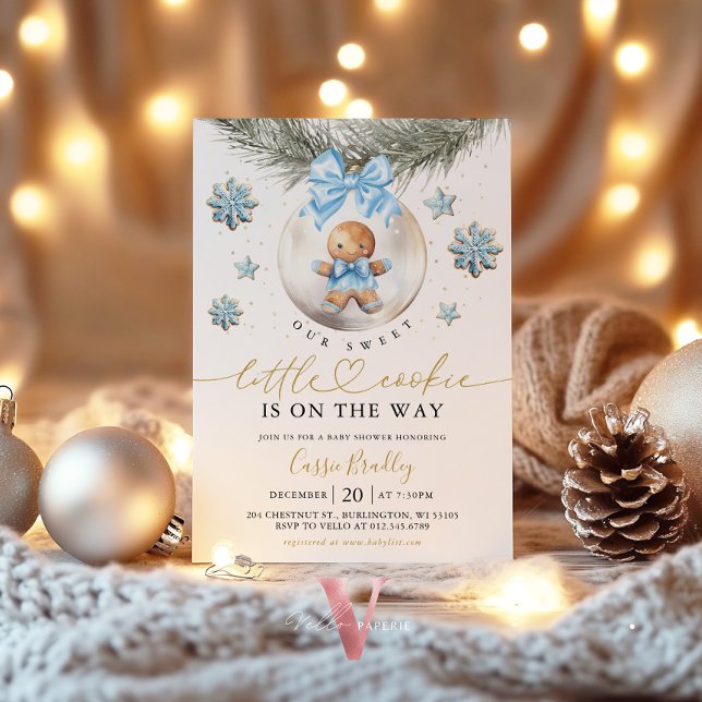 A Little Cookie Baubles Gingerbread Baby Shower  Invitation (Creator Uploaded)